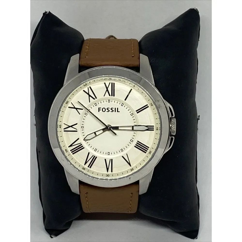Fossil FS4734 Men's Brown Leather Analog Dial Quartz Genuine Wrist Watch XR810